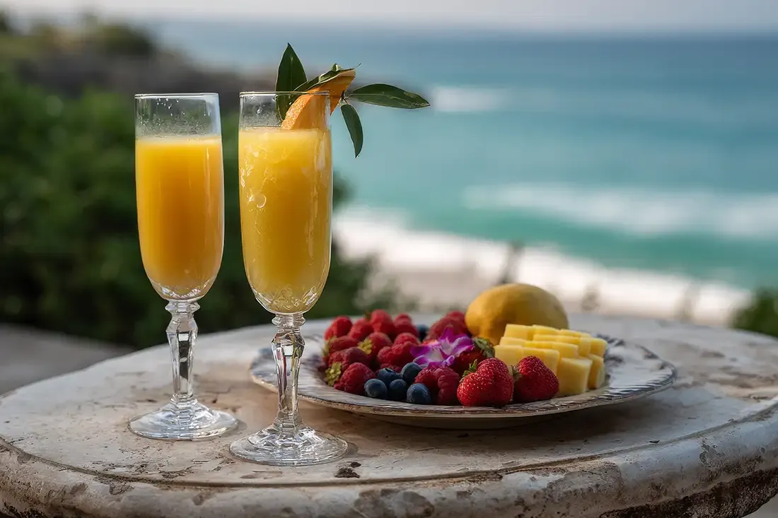 Mango Prosecco Bliss Rezept mit Ellyfit Fitnessdrink