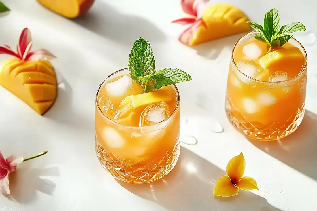 Mango Mint Cooler Rezept mit Ellyfit Fitnessdrink