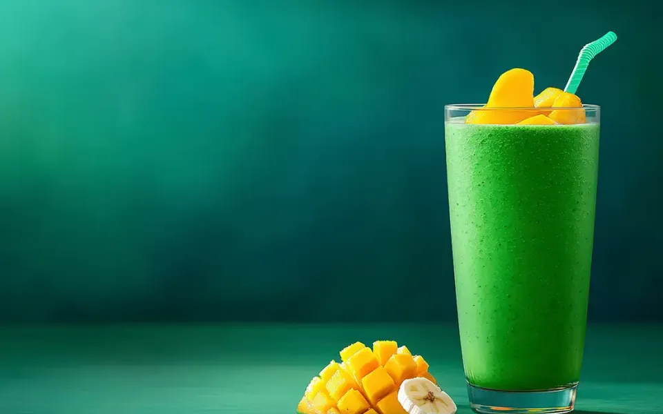 Mango Green Boost mit Ellyfit Fitnessdrink