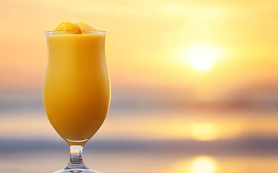 Mango Sunrise Spritz mit Ellyfit Fitnessdrink